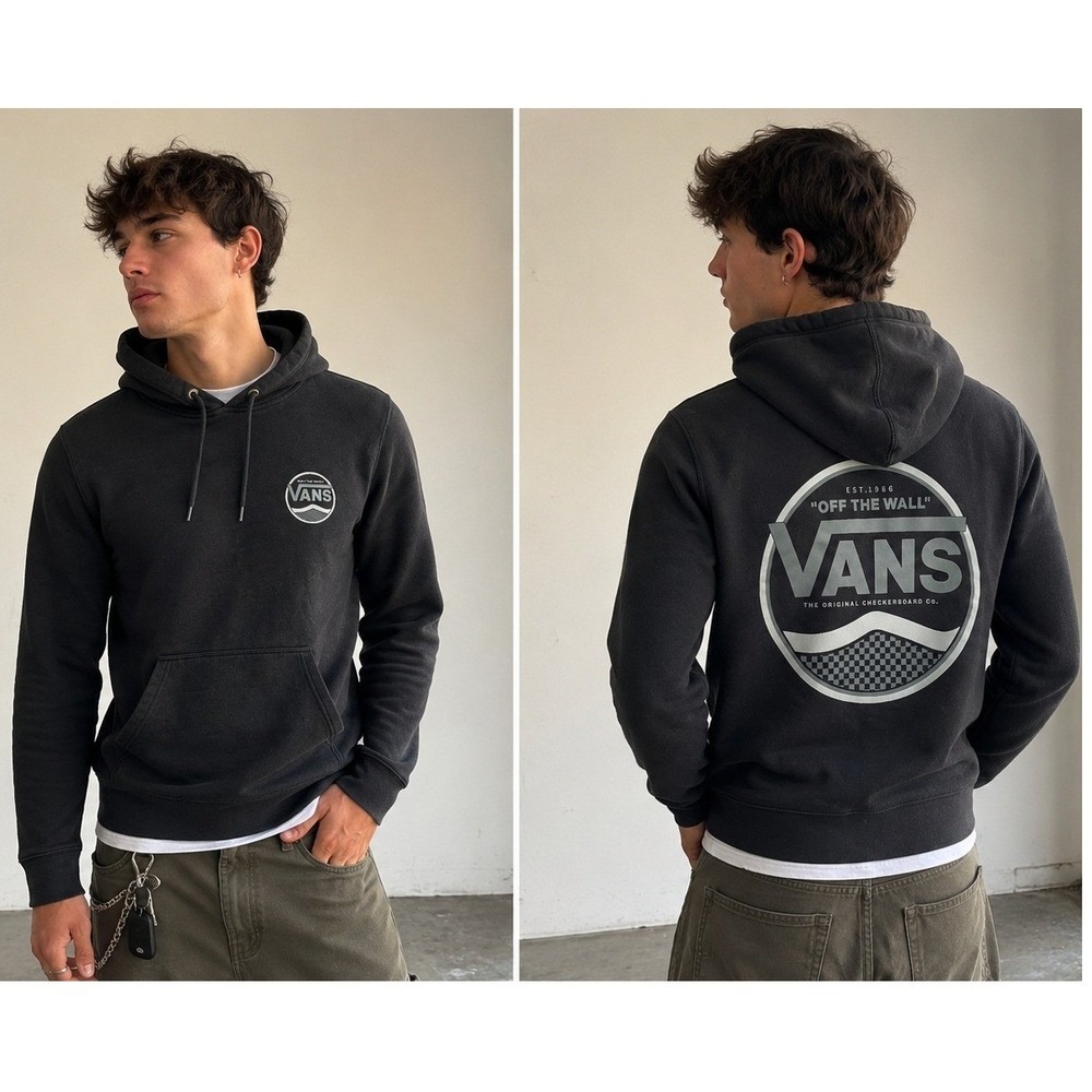 Vans Circle Side STR Men's Hoodie Graphic Logo Sweatshirt faded